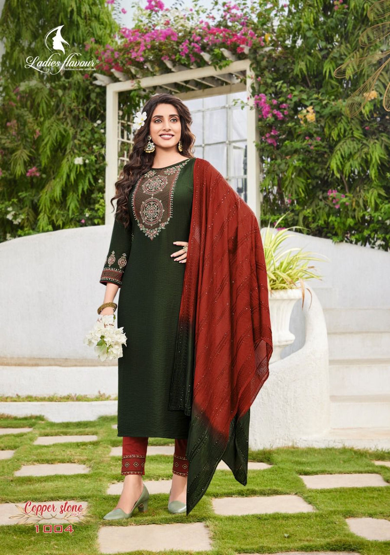 Ladies Flavour Copper Stone Vol 11 Viscose With Beautiful Work Stylish Designer Party Wear Fancy Kurti