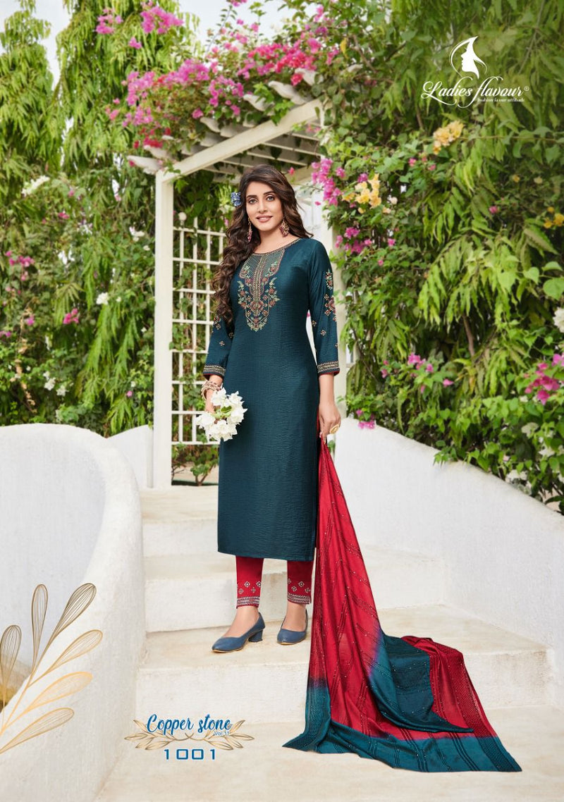 Ladies Flavour Copper Stone Vol 11 Viscose With Beautiful Work Stylish Designer Party Wear Fancy Kurti