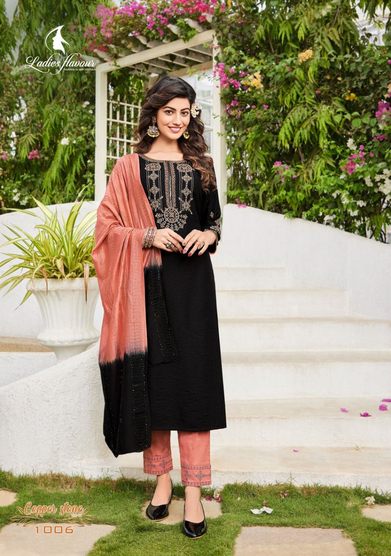 Ladies Flavour Copper Stone Vol 11 Viscose With Beautiful Work Stylish Designer Party Wear Fancy Kurti