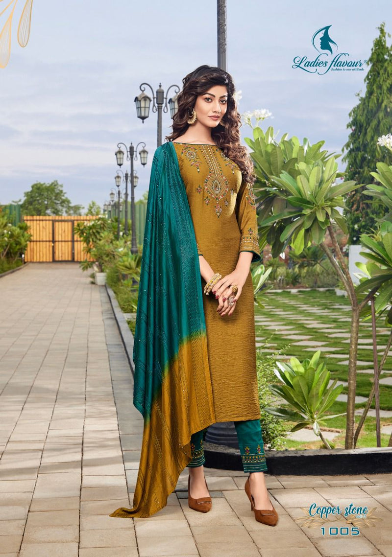 Ladies Flavour Copper Stone Vol 11 Viscose With Beautiful Work Stylish Designer Party Wear Fancy Kurti