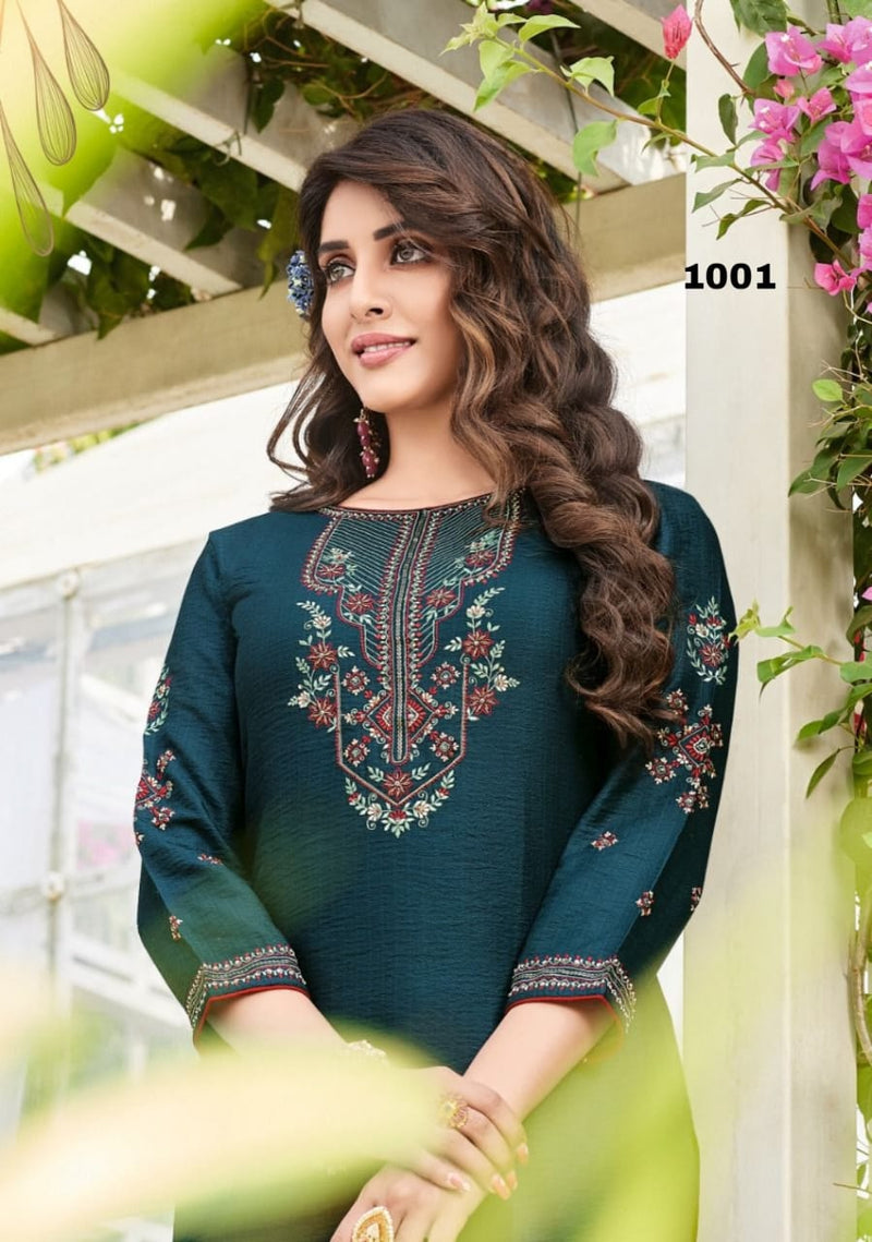 Ladies Flavour Copper Stone Vol 11 Viscose With Beautiful Work Stylish Designer Party Wear Fancy Kurti