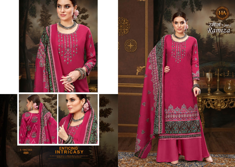 Harshit Fashion Ramiza Pure Cotton With Heavy Embroidery Work Stylish Designer Festive Wear Salwar Kameez