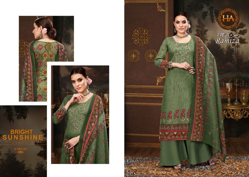Harshit Fashion Ramiza Pure Cotton With Heavy Embroidery Work Stylish Designer Festive Wear Salwar Kameez