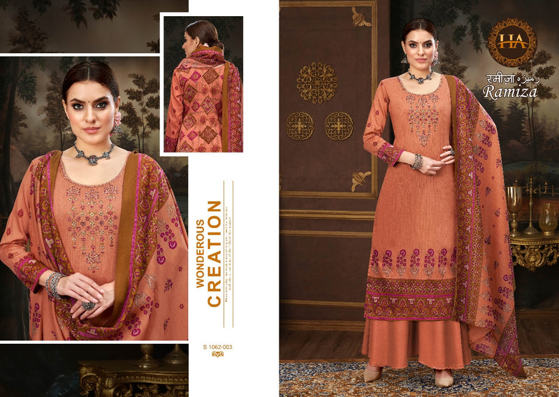 Harshit Fashion Ramiza Pure Cotton With Heavy Embroidery Work Stylish Designer Festive Wear Salwar Kameez