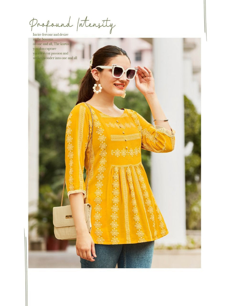 Kadlee Paris Rayon With Heavy Beautiful Work Stylish Designer Party Wear Fancy Shorts Kurti