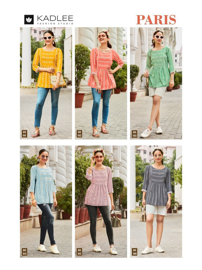Kadlee Paris Rayon With Heavy Beautiful Work Stylish Designer Party Wear Fancy Shorts Kurti