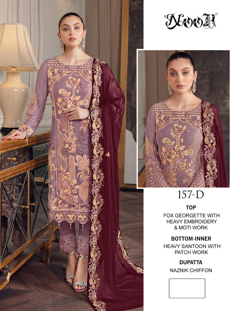 Noor Dno 157 Georgette With Beautiful Work Stylish Designer Party Wear Fancy Salwar Kameez