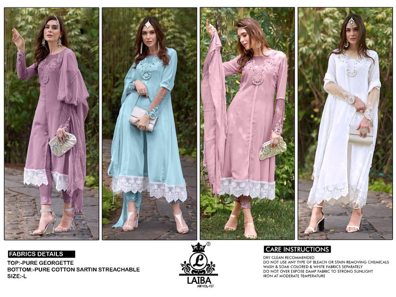 Laiba Am Vol 157 Georgette With Beautiful Work Stylish Designer Festive Wear Fancy Kurti