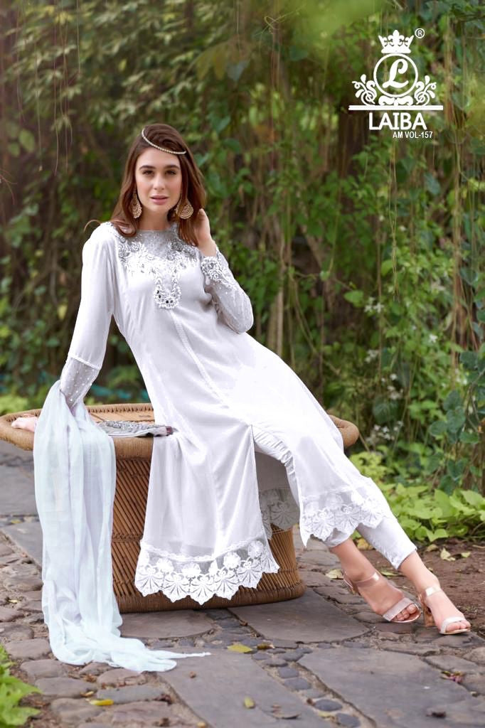 Laiba Am Vol 157 Georgette With Beautiful Work Stylish Designer Festive Wear Fancy Kurti