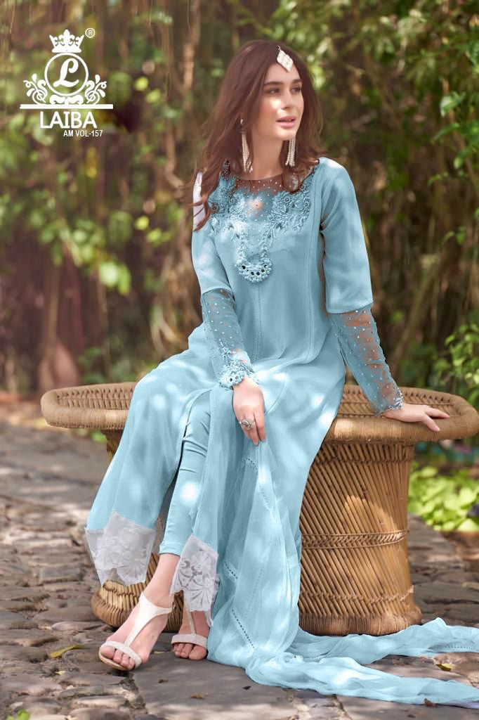 Laiba Am Vol 157 Georgette With Beautiful Work Stylish Designer Festive Wear Fancy Kurti