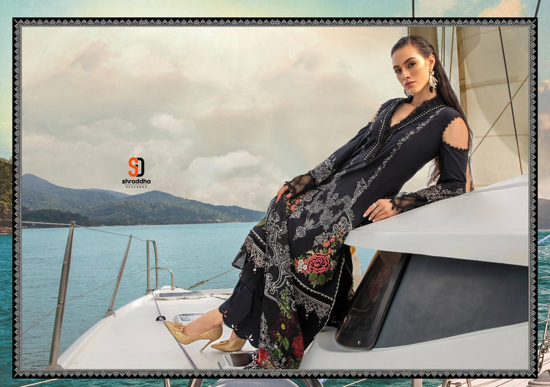 Sharaddha Designs Mprint Vol 12 Pure Cotton With Heavy Embroidery Work Stylish Designer Pakistani Salwar Kameez