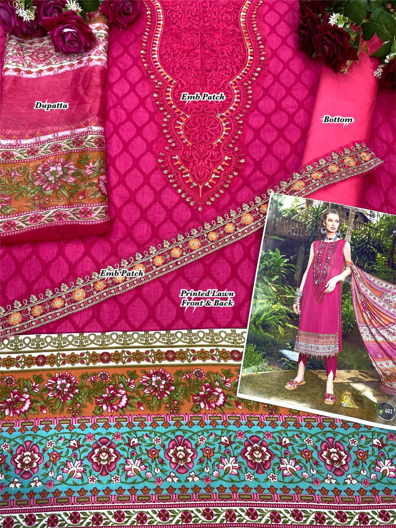 Sharaddha Designs Mprint Vol 12 Pure Cotton With Heavy Embroidery Work Stylish Designer Pakistani Salwar Kameez