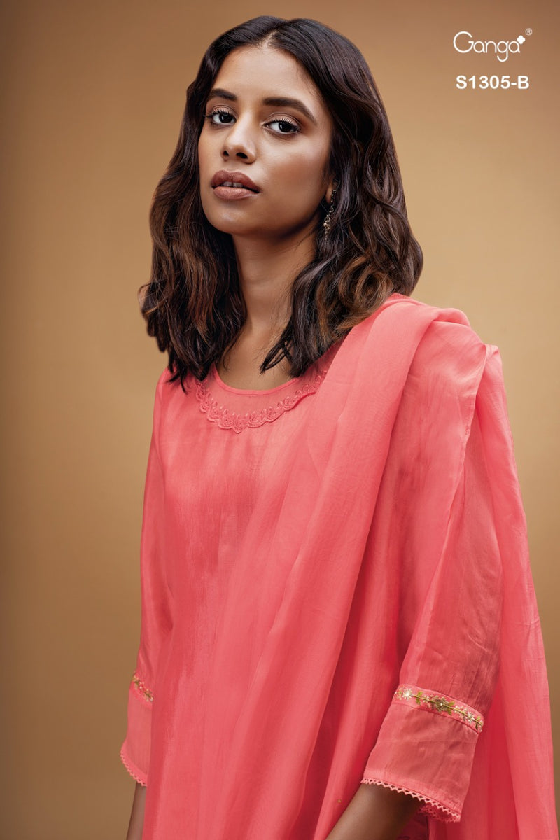 Ganga Dno 1305 Silk With Beautiful Work Stylish Designer Attractive Look Fancy Salwar Kameez