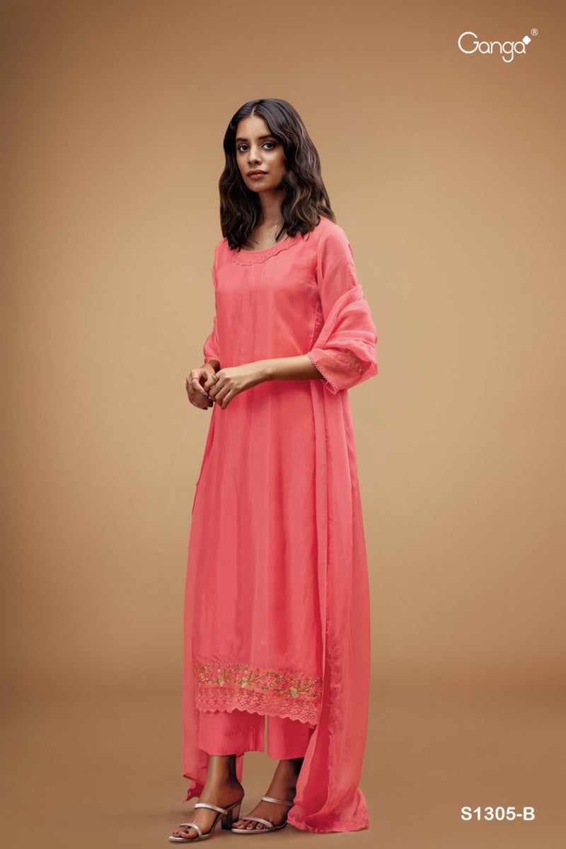 Ganga Dno 1305 Silk With Beautiful Work Stylish Designer Attractive Look Fancy Salwar Kameez