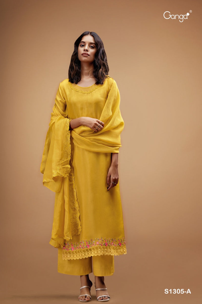 Ganga Dno 1305 Silk With Beautiful Work Stylish Designer Attractive Look Fancy Salwar Kameez