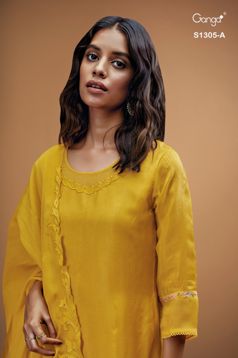 Ganga Dno 1305 Silk With Beautiful Work Stylish Designer Attractive Look Fancy Salwar Kameez