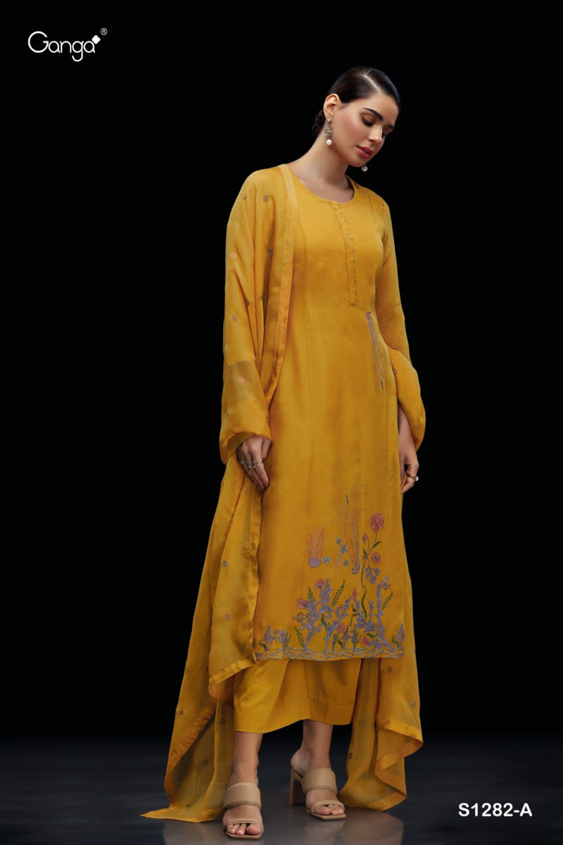 Ganga Dno 1282 Organza With Beautiful Work Stylish Designer Casual Look Fancy Salwar Kameez
