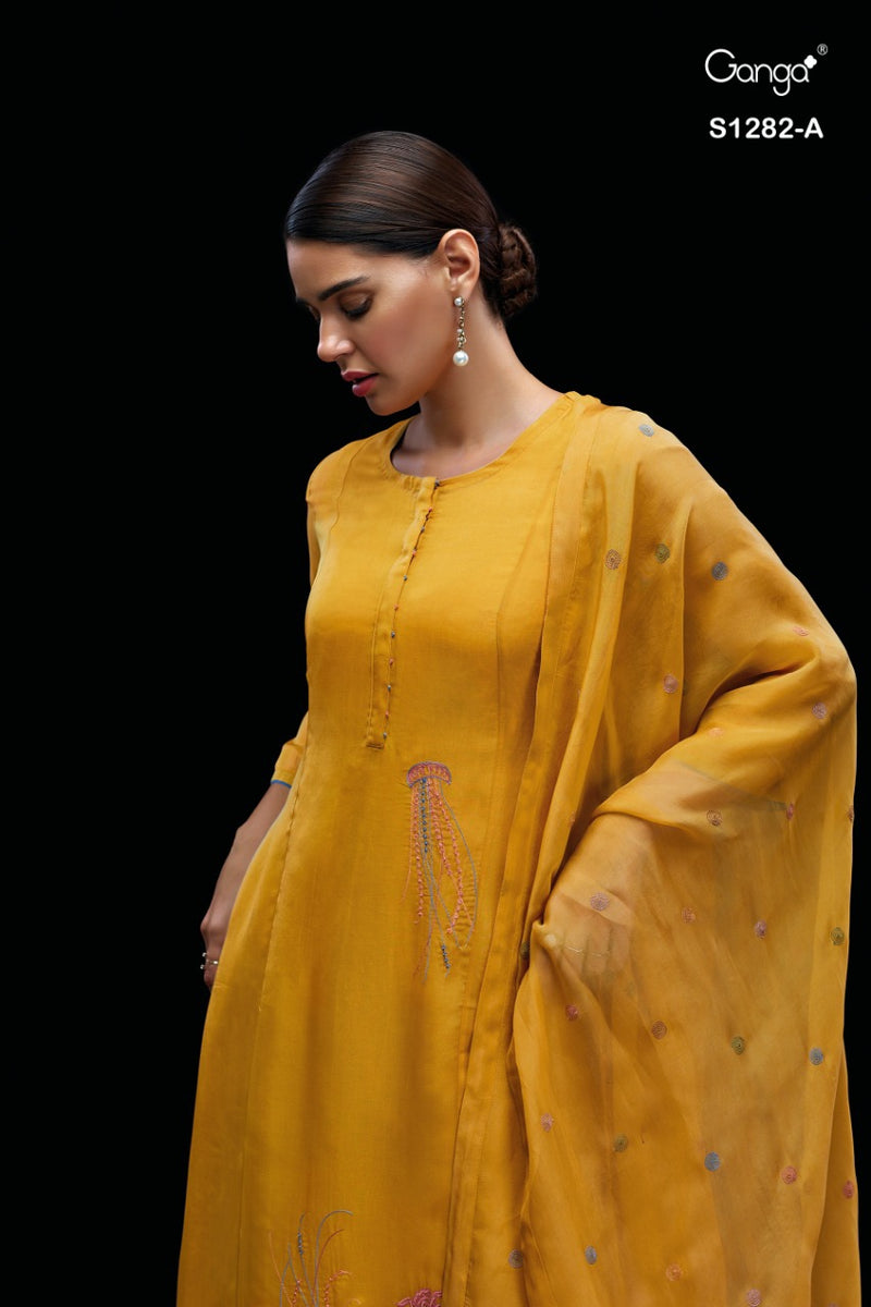 Ganga Dno 1282 Organza With Beautiful Work Stylish Designer Casual Look Fancy Salwar Kameez