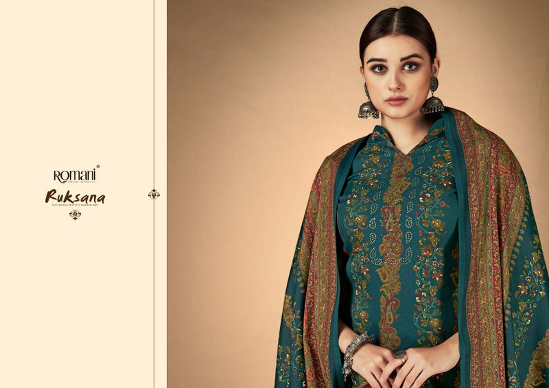 Romani Ruksana Pashmina With Heavy Embroidery Work Stylish Designer Festive Wear Salwar Kameez