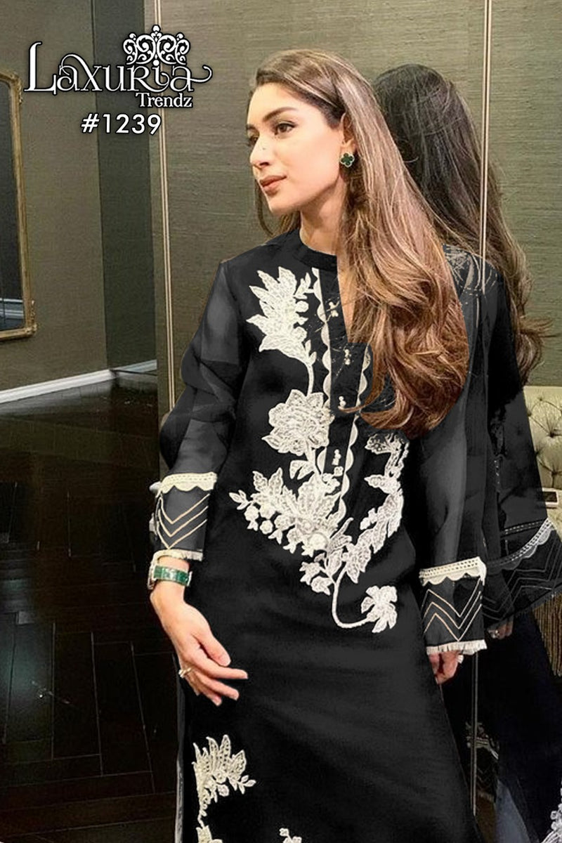 Laxuria Trendz Dno 1239 Georgette With Heavy Embroidery Work Stylish Designer Festive Wear Kurti