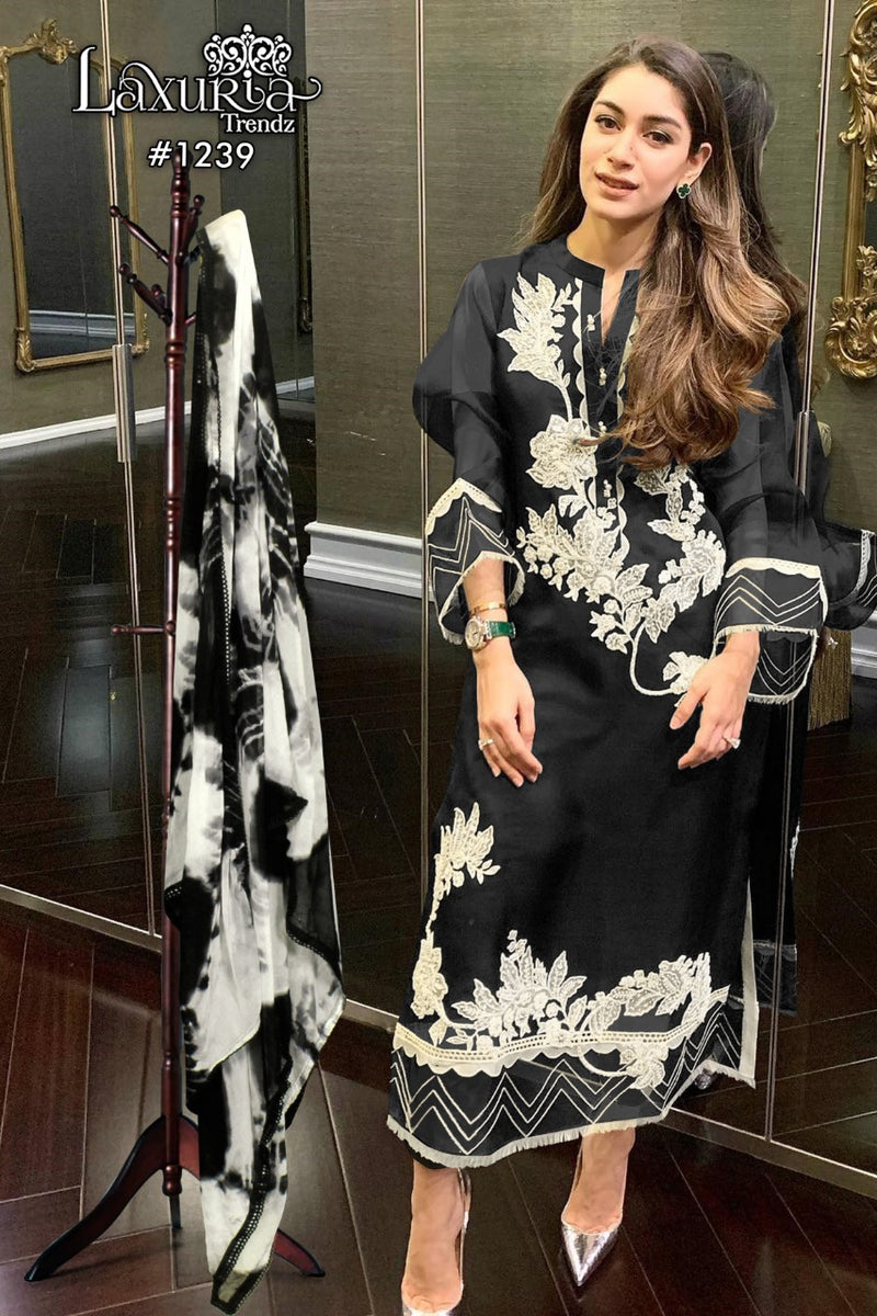 Laxuria Trendz Dno 1239 Georgette With Heavy Embroidery Work Stylish Designer Festive Wear Kurti