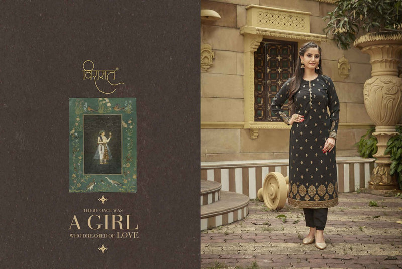 Virasat Royal Viscose Silk With Heavy Beautiful Work Stylish Designer Festive Wear Fancy Kurti