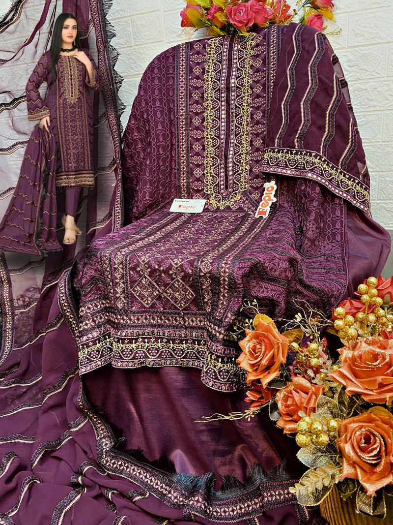 Fepic Rosemeen D 5404 A Georgette With Beautiful Work Stylish Designer Party Wear Salwar Kameez