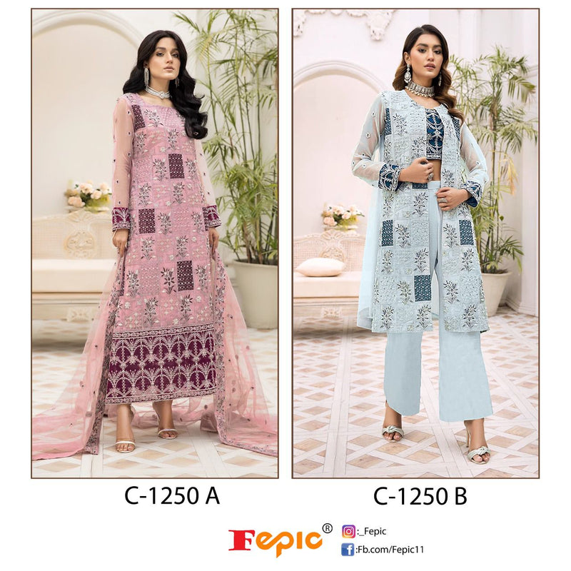 Fepic Rosemeen 1250 Net With Heavy Embroidery Work Stylish Designer Party Wear Salwar Kameez