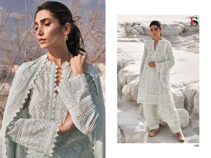 Deepsy Suit Lawankari 22 Pure Cotton With Heavy Embroidery Work Stylish Designer Festive Wear Fancy Salwar Kameez