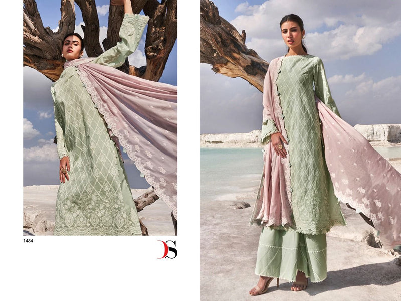 Deepsy Suit Lawankari 22 Pure Cotton With Heavy Embroidery Work Stylish Designer Festive Wear Fancy Salwar Kameez