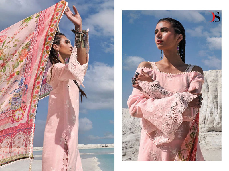 Deepsy Suit Lawankari 22 Pure Cotton With Heavy Embroidery Work Stylish Designer Festive Wear Fancy Salwar Kameez