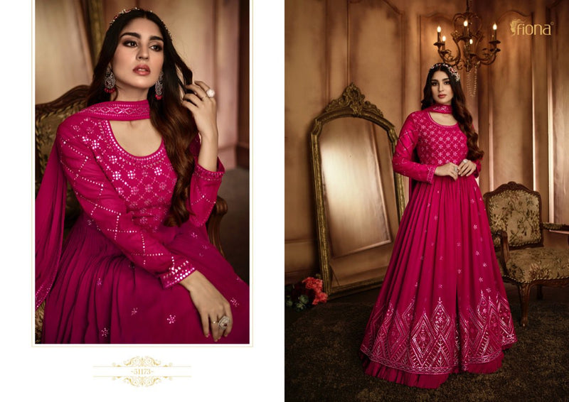 Fiona Zara Georgette With Beautiful Work Stylish Designer Party Wear Fancy Long Gown