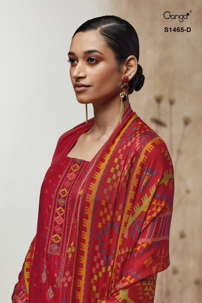 Ganga Dno 1465 Russian Silk With Beautiful Work Stylish Designer Casual Wear Fancy Salwar Suit