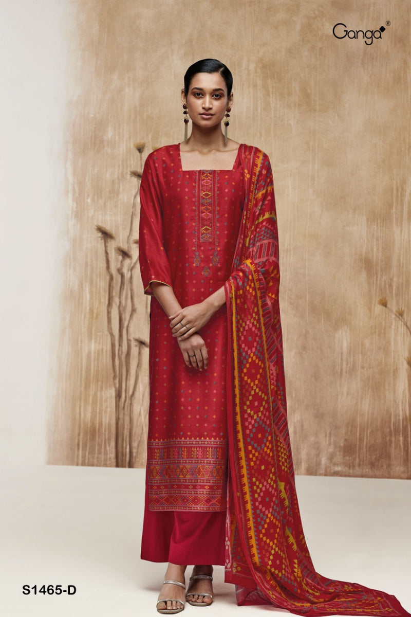 Ganga Dno 1465 Russian Silk With Beautiful Work Stylish Designer Casual Wear Fancy Salwar Suit