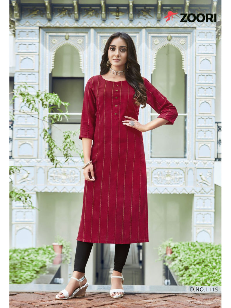 Zoori Akshara Vol 19 Rayon With Fancy Work Stylish Designer Casual look Fancy Kurti