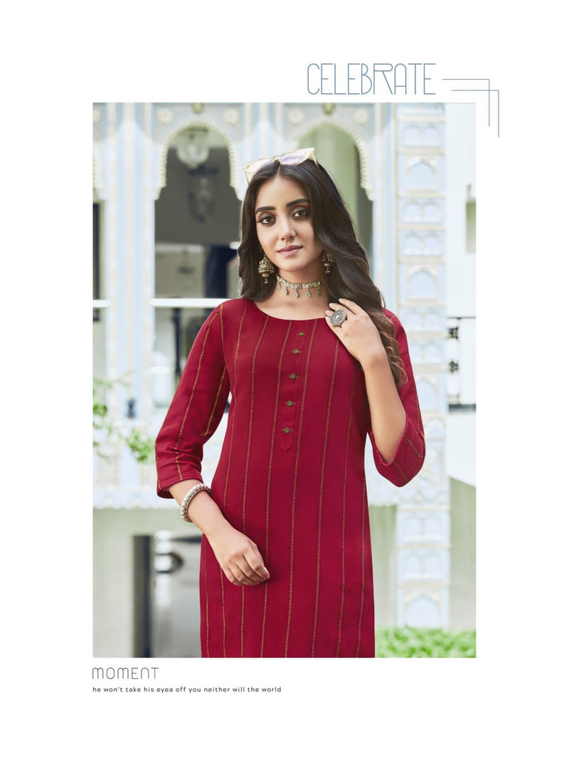 Zoori Akshara Vol 19 Rayon With Fancy Work Stylish Designer Casual look Fancy Kurti