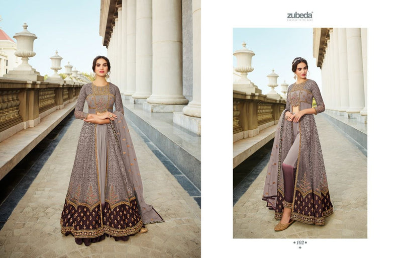 Zubeda Prisha Net With Heavy Beautiful work Stylish Designer Wedding Look Fancy Lehenga