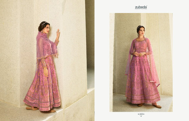 Zubeda Prisha Net With Heavy Beautiful work Stylish Designer Wedding Look Fancy Lehenga