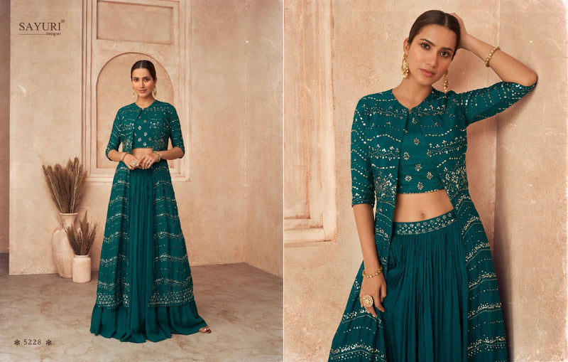 Sayuri Designs Dno 5225 To 5228 Georgette With Heavy Beautiful Work Stylish Designer Fancy Lehenga