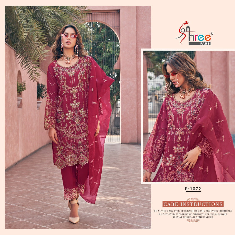Shree Fabs Dno R 1072 Organza With Heavy Embroidery work Stylish Designer Fancy Salwar Kameez