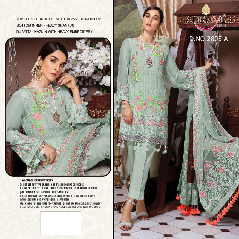 Shenyl Fab Dno 2805 Georgette With Heavy Beautiful work Stylish Designer Fancy Pakistani Salwar Kameez