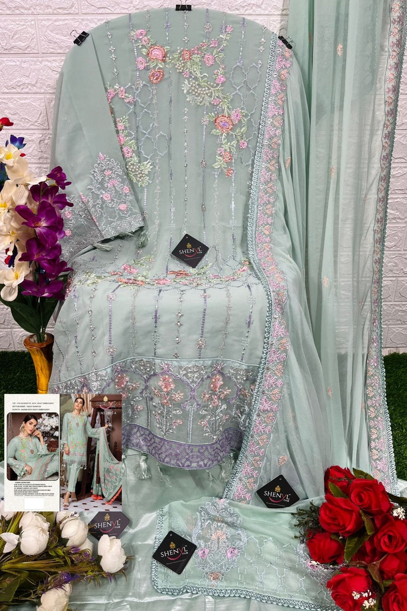 Shenyl Fab Dno 2805 Georgette With Heavy Beautiful work Stylish Designer Fancy Pakistani Salwar Kameez