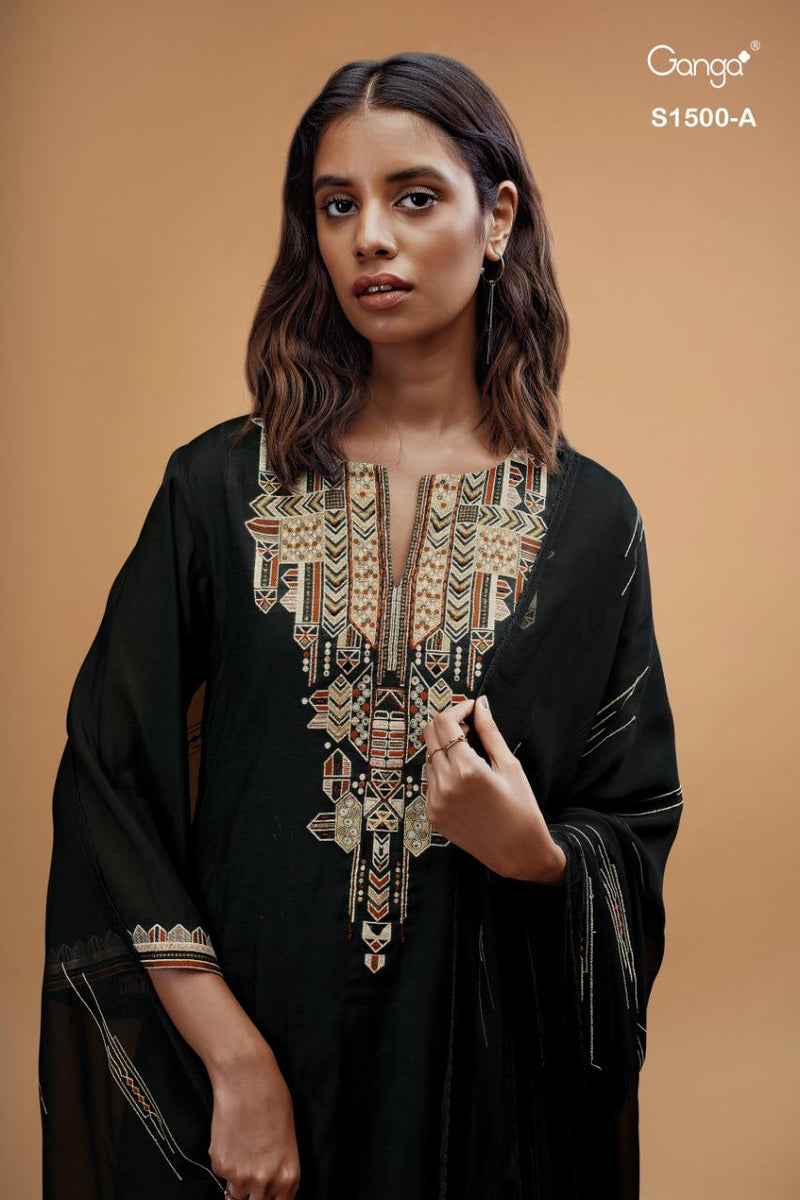 Ganga Dno 1500 Silk With Heavy Beautiful Work Stylish Designer Fancy Salwar Kameez