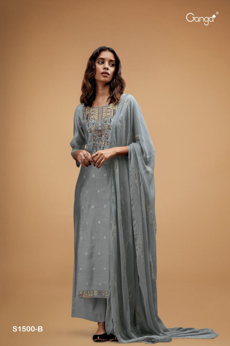 Ganga Dno 1500 Silk With Heavy Beautiful Work Stylish Designer Fancy Salwar Kameez