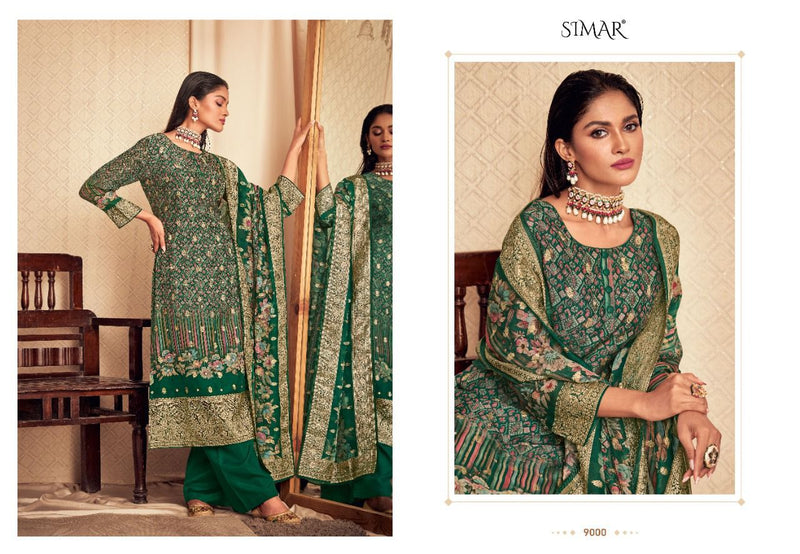 Glossy Advika Dno 9000 To 9007 Organza With Heavy Beautiful Work Stylish Designer Attractive Look salwar Kameez