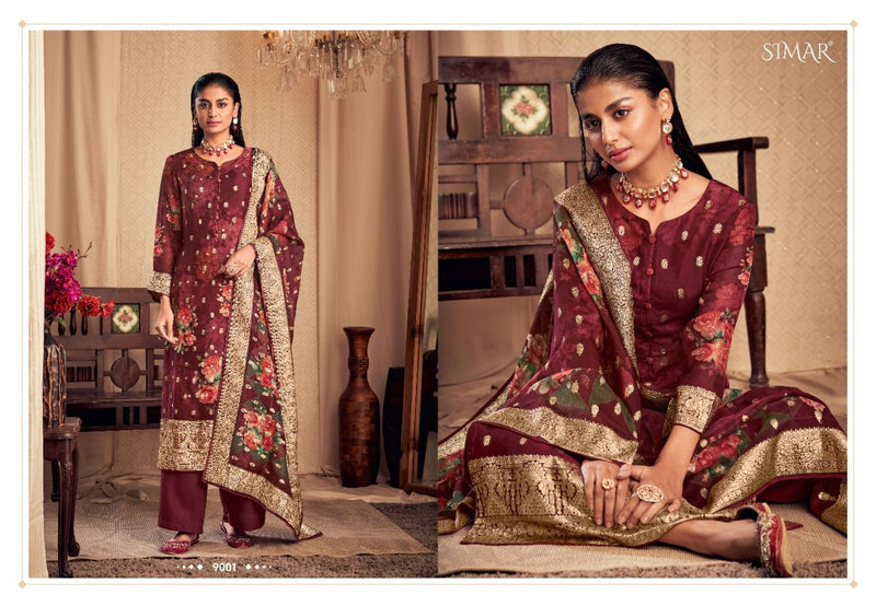 Glossy Advika Dno 9000 To 9007 Organza With Heavy Beautiful Work Stylish Designer Attractive Look salwar Kameez