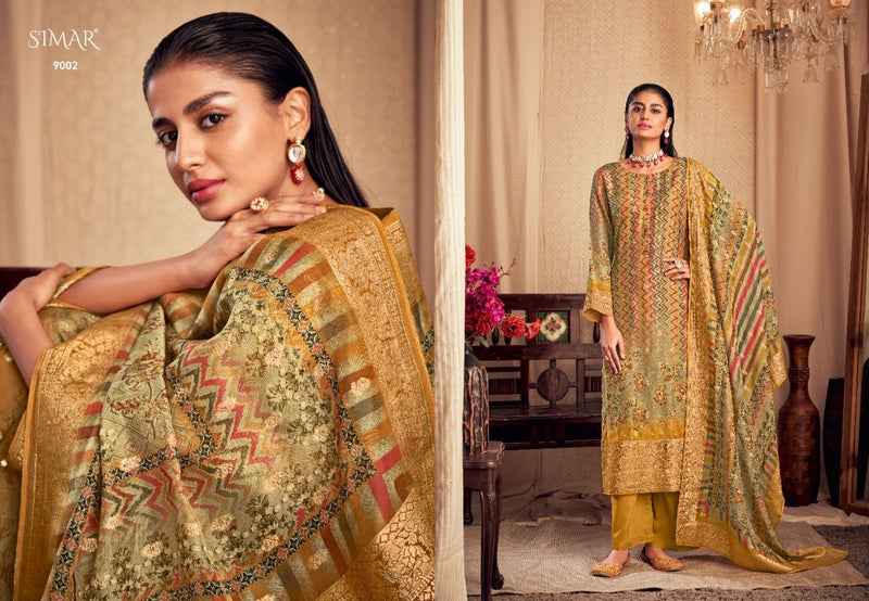 Glossy Advika Dno 9000 To 9007 Organza With Heavy Beautiful Work Stylish Designer Attractive Look salwar Kameez