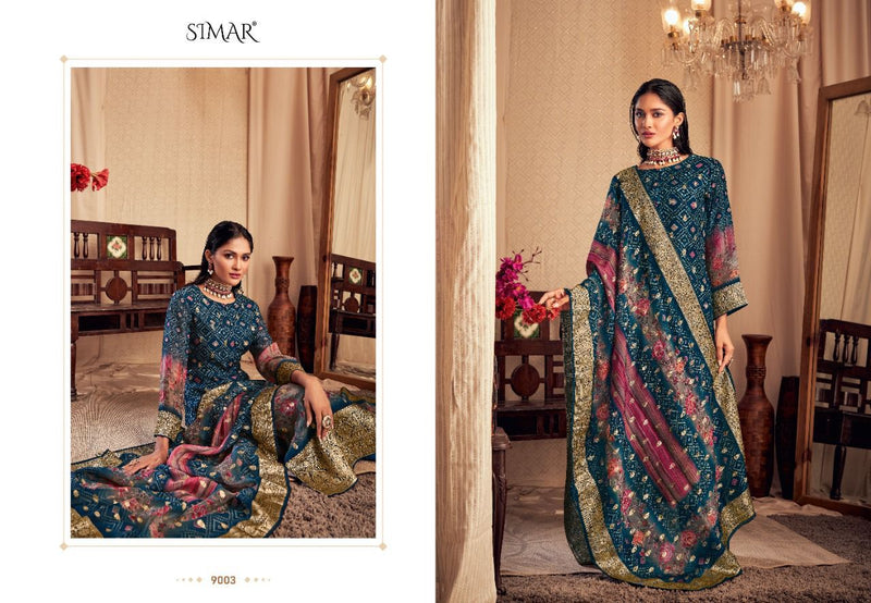 Glossy Advika Dno 9000 To 9007 Organza With Heavy Beautiful Work Stylish Designer Attractive Look salwar Kameez