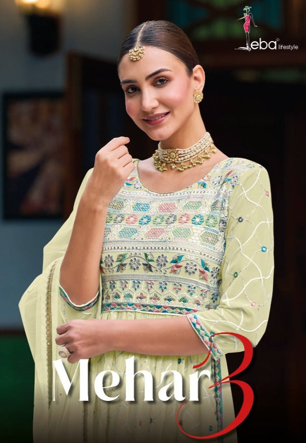 Eba Lifestyle Mehar 3 Georgette With Embroidery Work Stylish Designer Beautiful Look Fancy Long Kurti