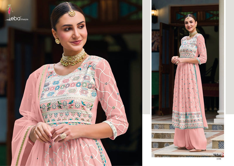 Eba Lifestyle Mehar 3 Georgette With Embroidery Work Stylish Designer Beautiful Look Fancy Long Kurti